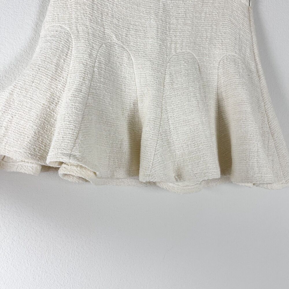 Derek Lam 10 Crosby Mini Skirt Womens 8 Ivory Cream Tweed Fit and Flare Classic - Picture 2 of 10
